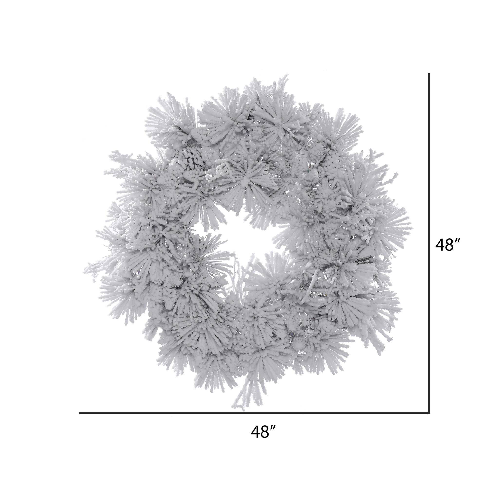 48" Unlit Flocked Alberta Artificial Christmas Wreath